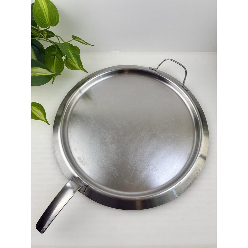 Grand Griddle Round 13” Stainless Steel Belgium Belgique Vtg Pancake Grill Pan